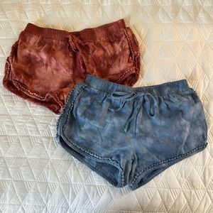 Aeropostale Blue and Red Tie Dye Shorts 2pc